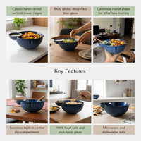 Navy Ridge Chip and Dip Bowl