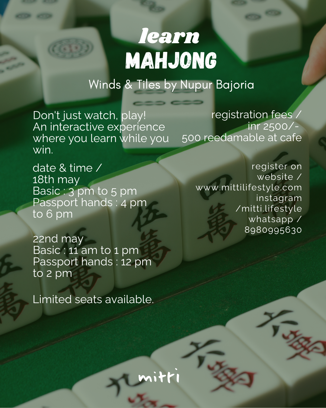Mahjong With Winds and Tiles by Nupur (4th Edition)