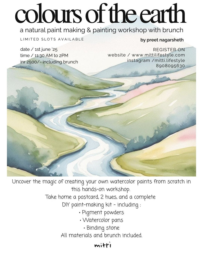 colours of the earth: a natural paint making & painting workshop with brunch