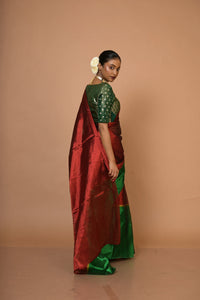 Dual-colour tissue saree