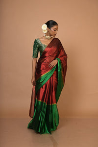 Dual-colour tissue saree