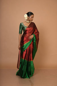 Dual-colour tissue saree