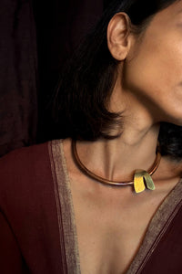Hang-on Torque Dookdi new handcrafted brass torque artisan India statement jewellery