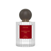 Perfume bottle labeled 'Vanilla on Fire' by ISAK 