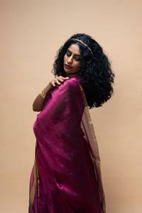 Woman in a pink saree