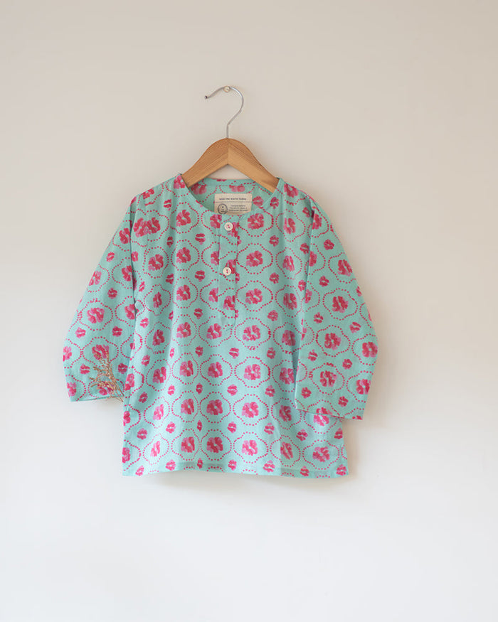 Gul blue floral kurta