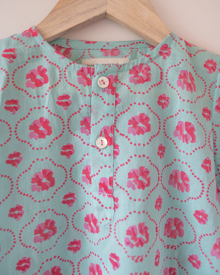 Gul blue floral kurta