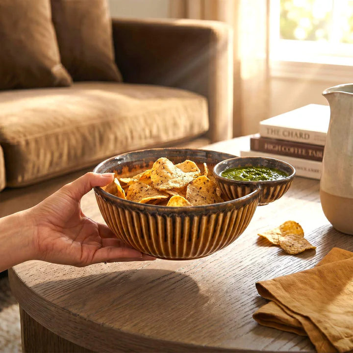 Sandstone Chip and Dip Bowl