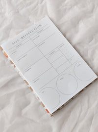 Self Reflection Pad — open pad showing reflection prompts and writing space