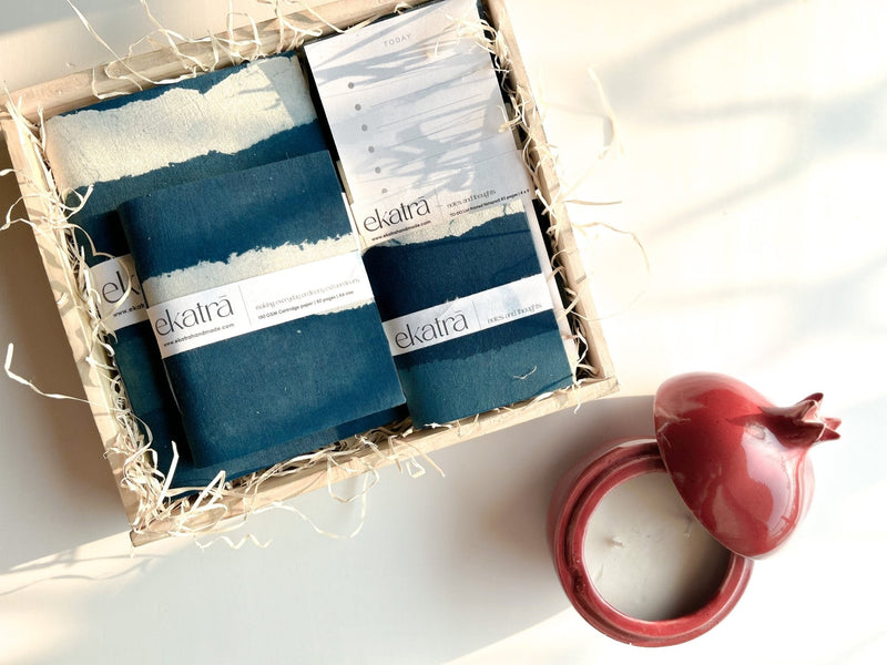Stationery Loaded Gift Hamper - curated set of recycled paper notebooks and journals for mindful gifting