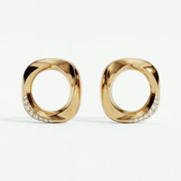 Squircle stud gold vermeil side view Dori handcrafted earrings artisan India