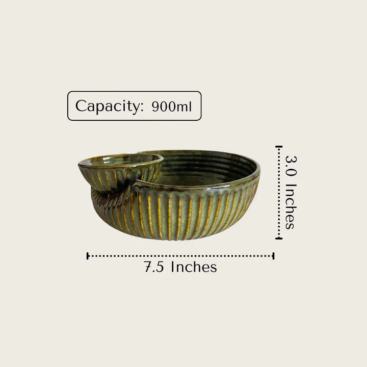 Verdant Ridge Chip and Dip Bowl