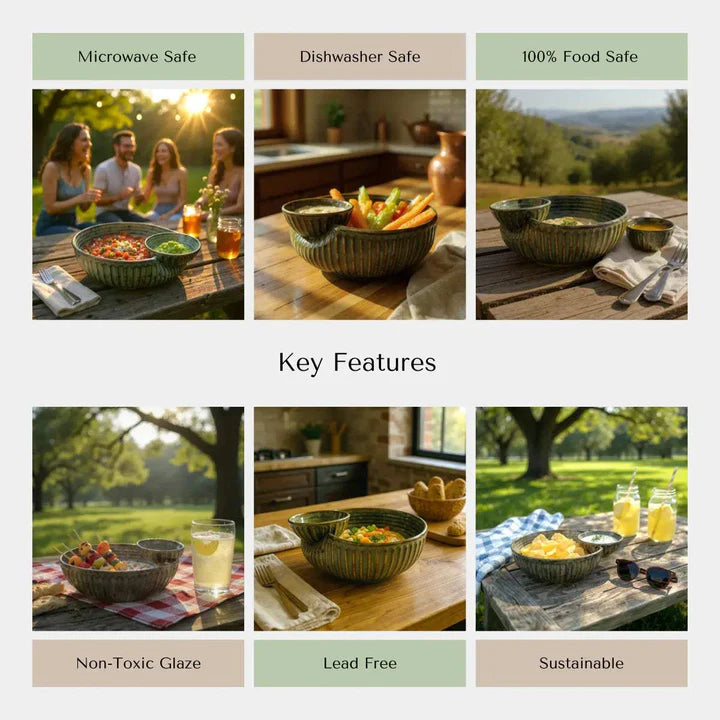 Verdant Ridge Chip and Dip Bowl