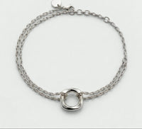 Squircle chain bracelet side view sterling silver artisan jewellery India Dori