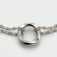 Squircle chain bracelet worn on wrist sterling silver Dori artisan India jewellery