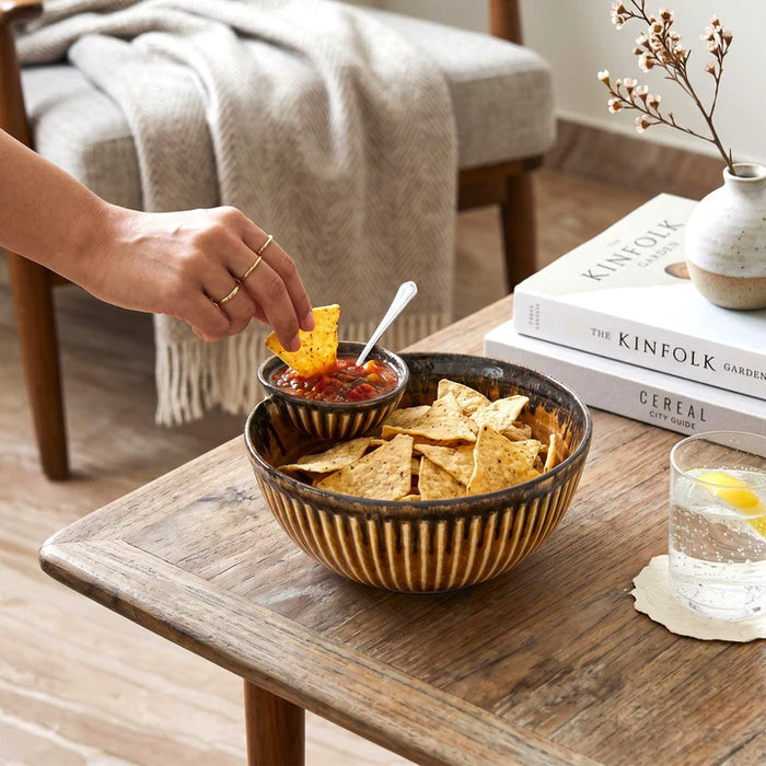 Sandstone Chip and Dip Bowl