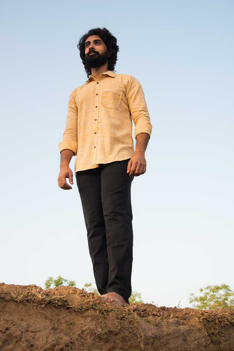 Handcrafted khadi shirts for men, Azo free dye cotton shirts