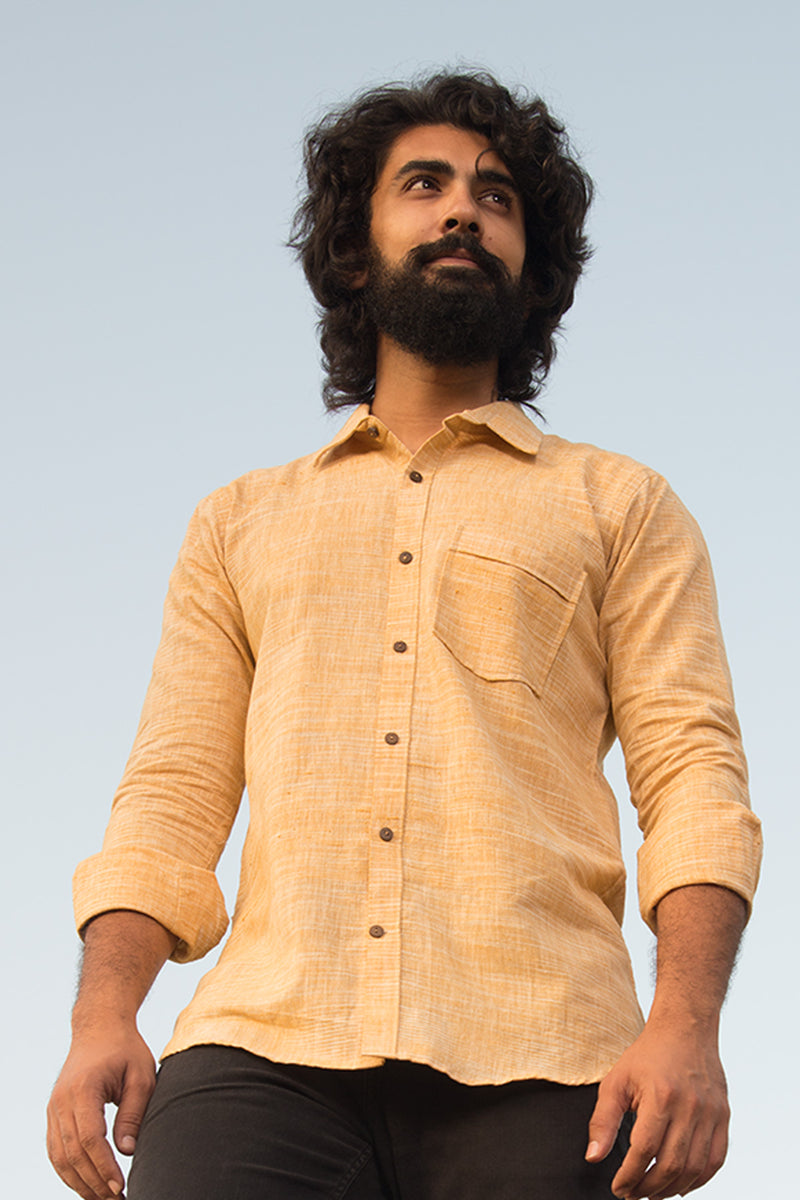 Handcrafted khadi shirts for men, Azo free dye cotton shirts