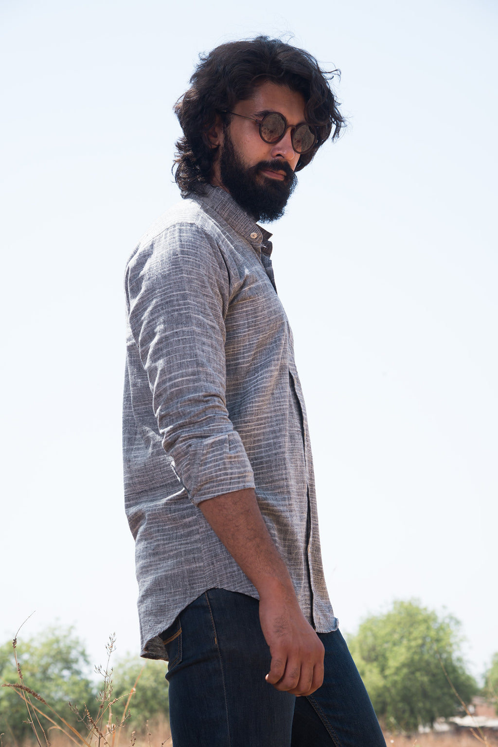 Azo free dye cotton shirts, Handcrafted khadi shirts for men