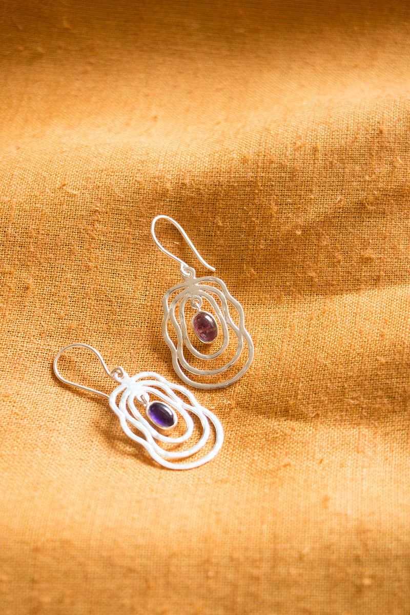 Amethyst Silver Earrings