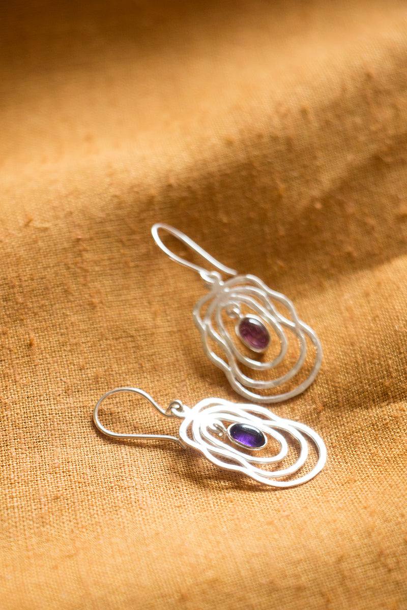 Amethyst Silver Earrings
