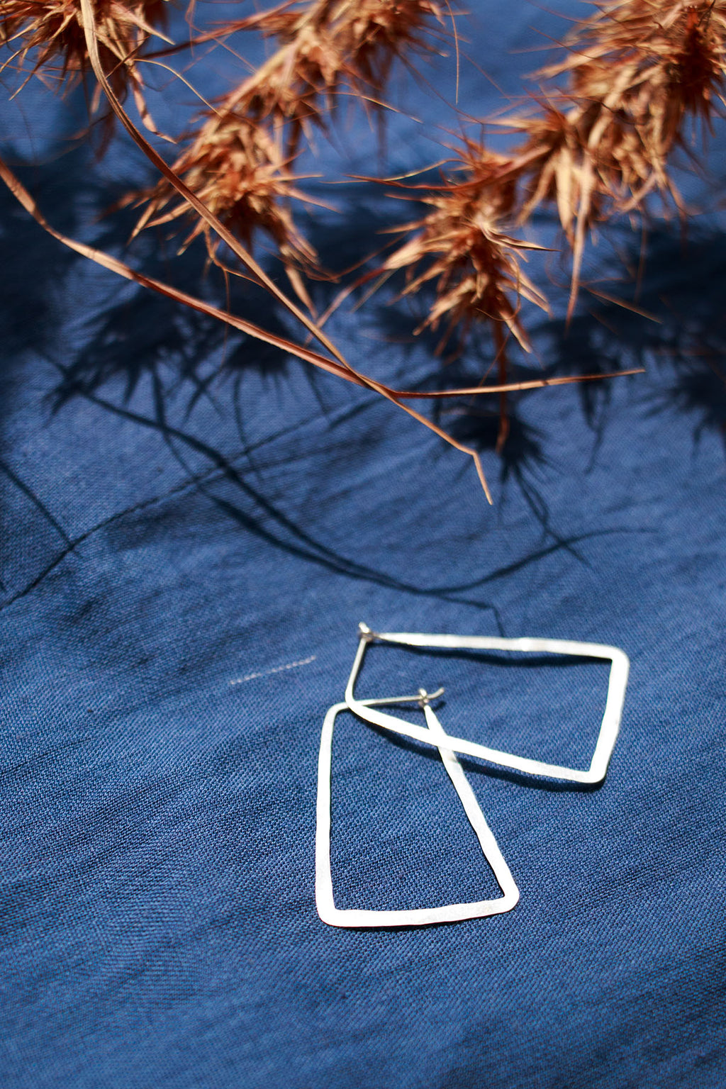 Light Weight Silver Square Hoops