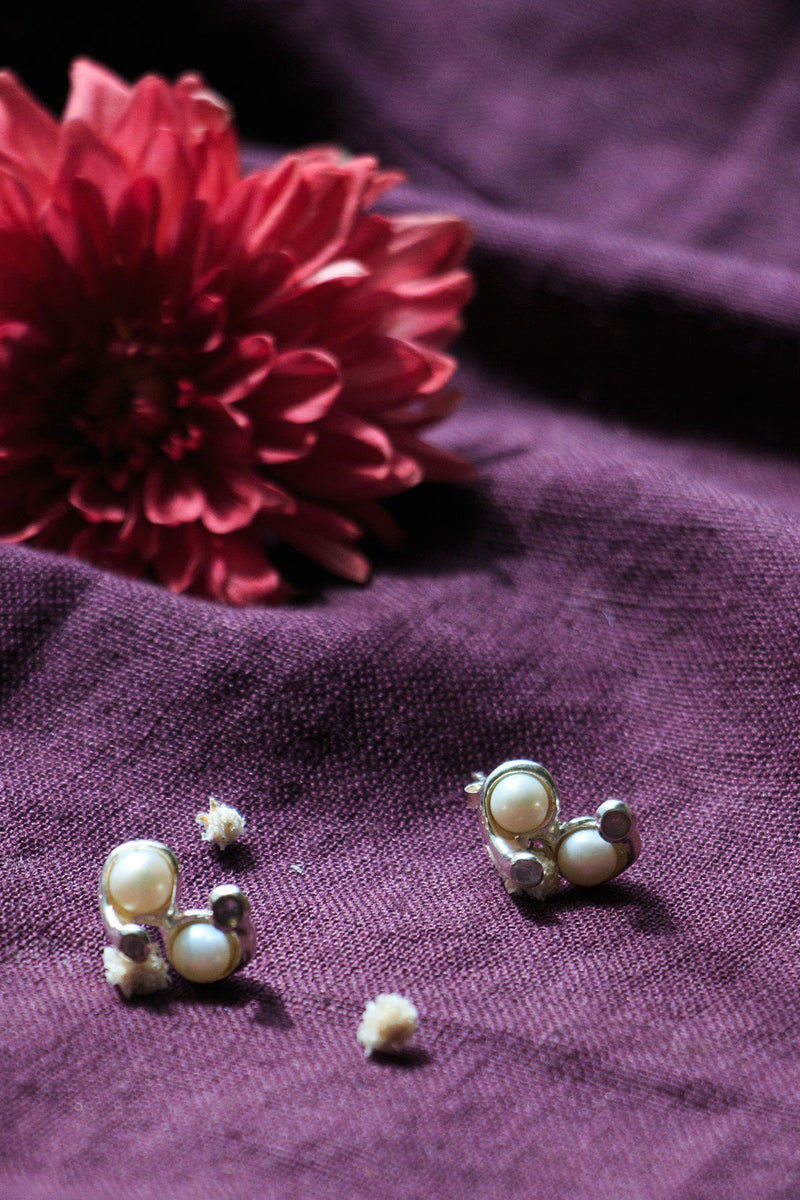 A.M P.M Silver Earrings
